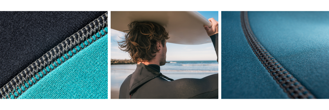 Coutures d'une combinaison neoprene