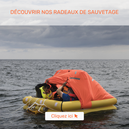 Sauvetage radeau de survie Plastimo en mer